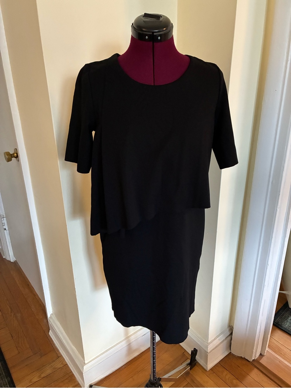 COS Black Layered Short-Sleeve Dress